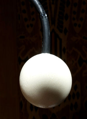 A Smart Sensor cast in a 1.5" ball of polyurethane.